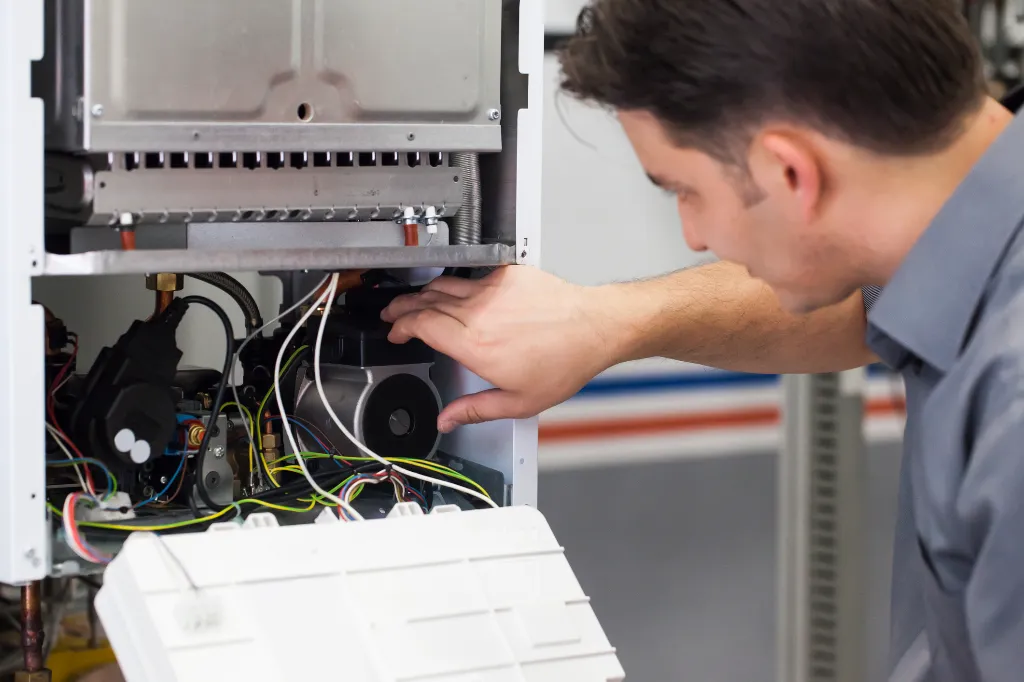 Servicing Heating Boiler