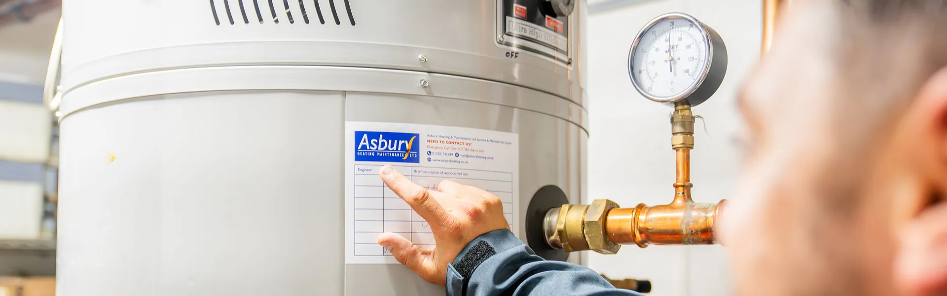 Asbury Heating Boiler Label