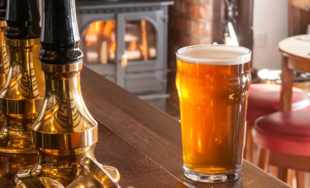 Pub with a Fireplace